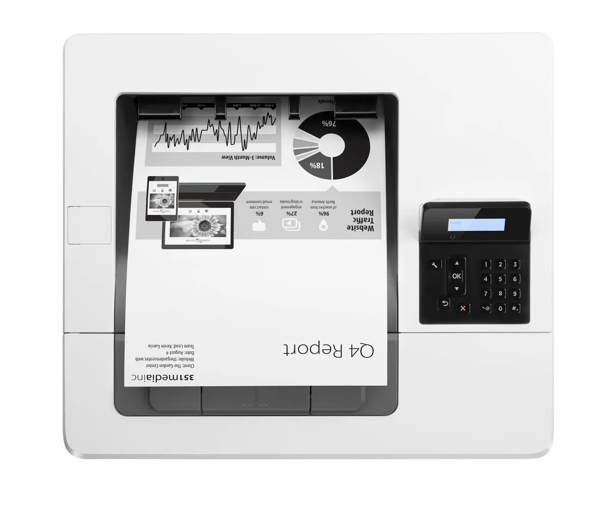 IMPRESORA HP LASERJET PRO M501DN IMPRESORA LÁSER MONOCROMÁTICA, 45 PPM, DUPLEX AUTOMÁTICO, RED ETHERNET Y USB, vista 5